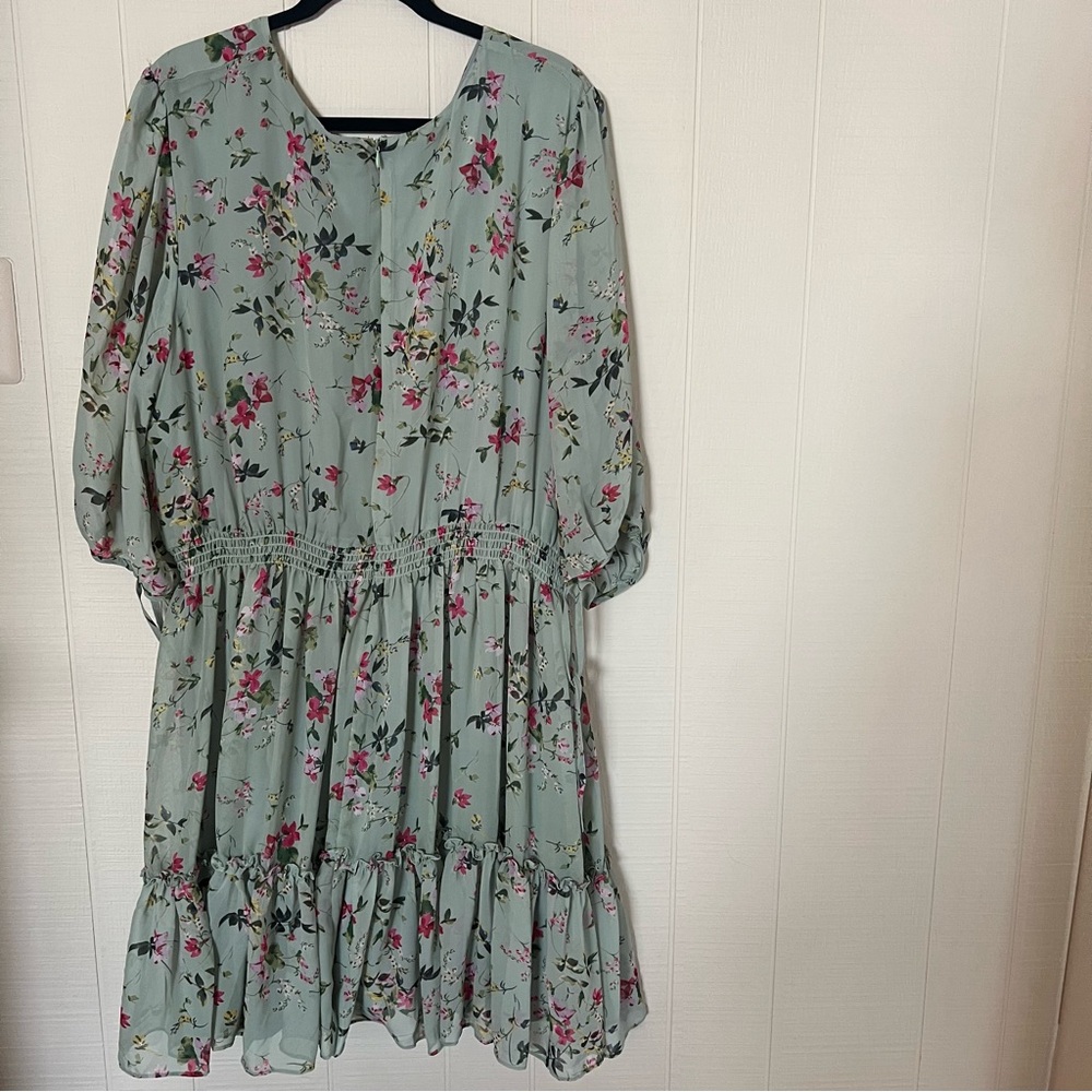 Taylor Dresses green floral chiffon dress 22W plus size NWT - Picture 5 of 15